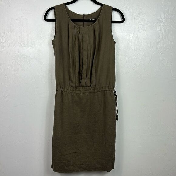Em Em Sleeveless Knee Length Pleated Front Dress In Brown Size S - Picture 1 of 6